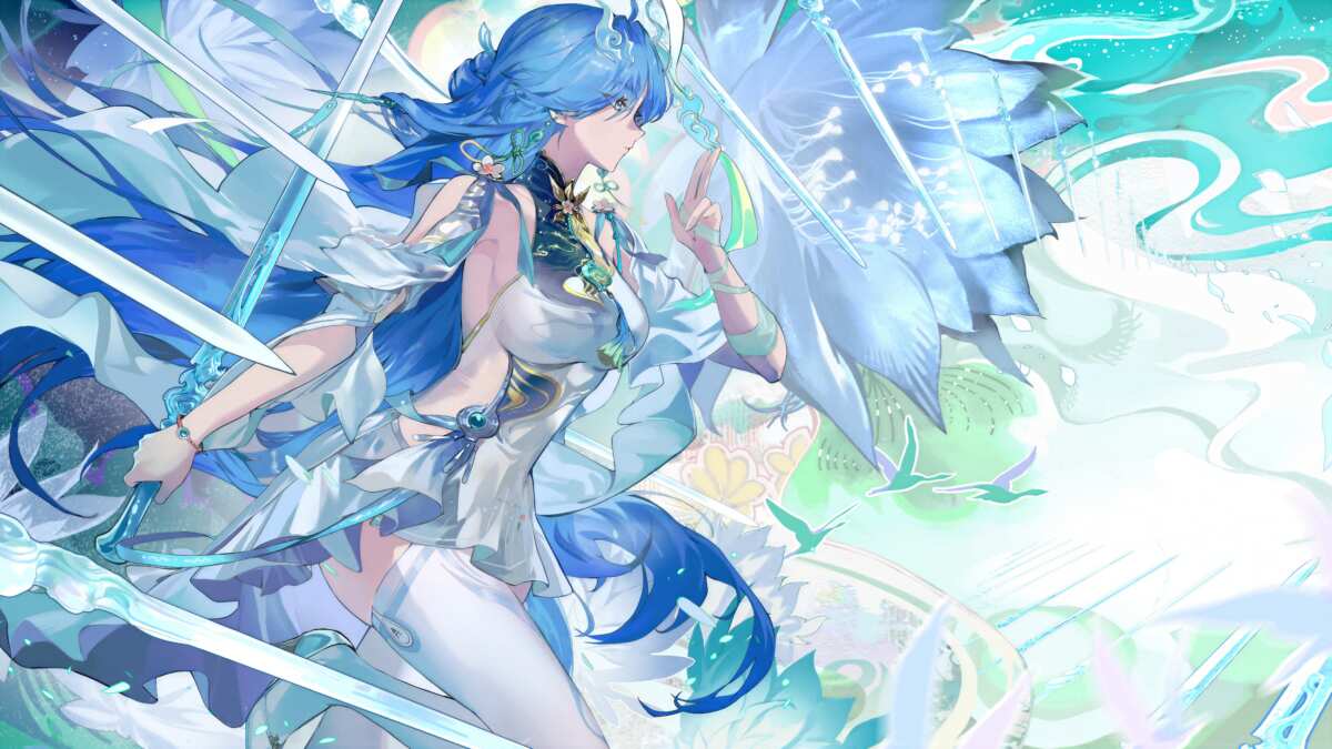 蓝色长发女孩