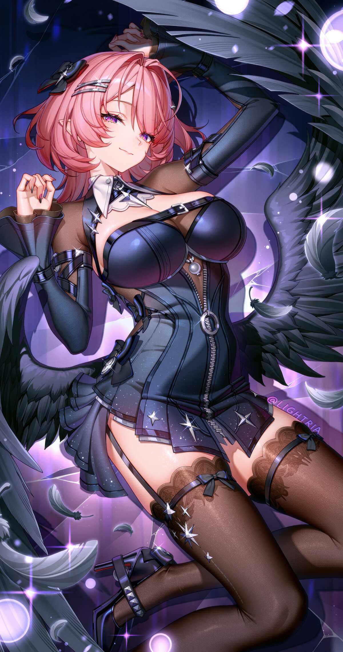 粉色长发天使女孩