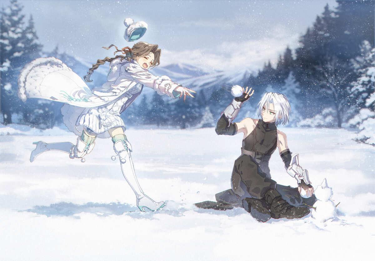 雪地嬉戏