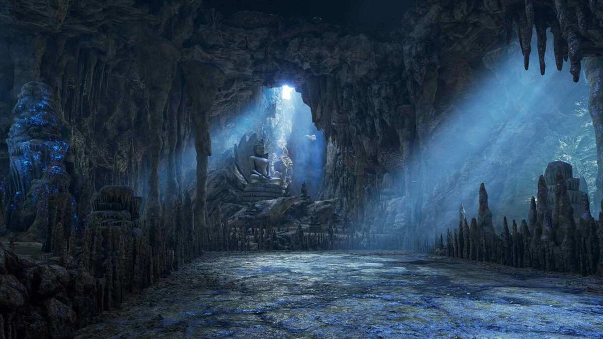 神秘洞穴佛像壁纸
