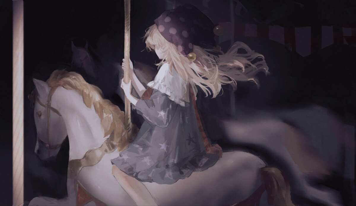 旋转木马上的少女