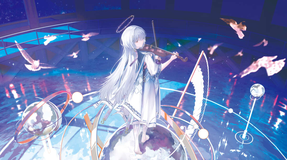 星空下的音乐少女