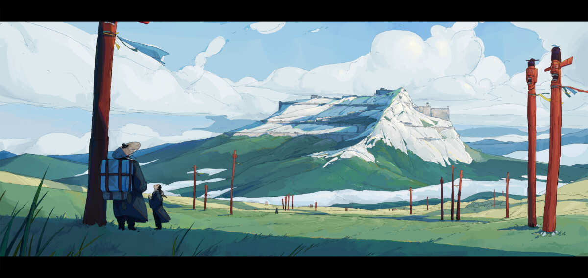 雪山草地风景壁纸