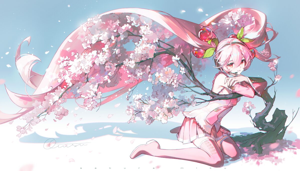 樱花下的少女