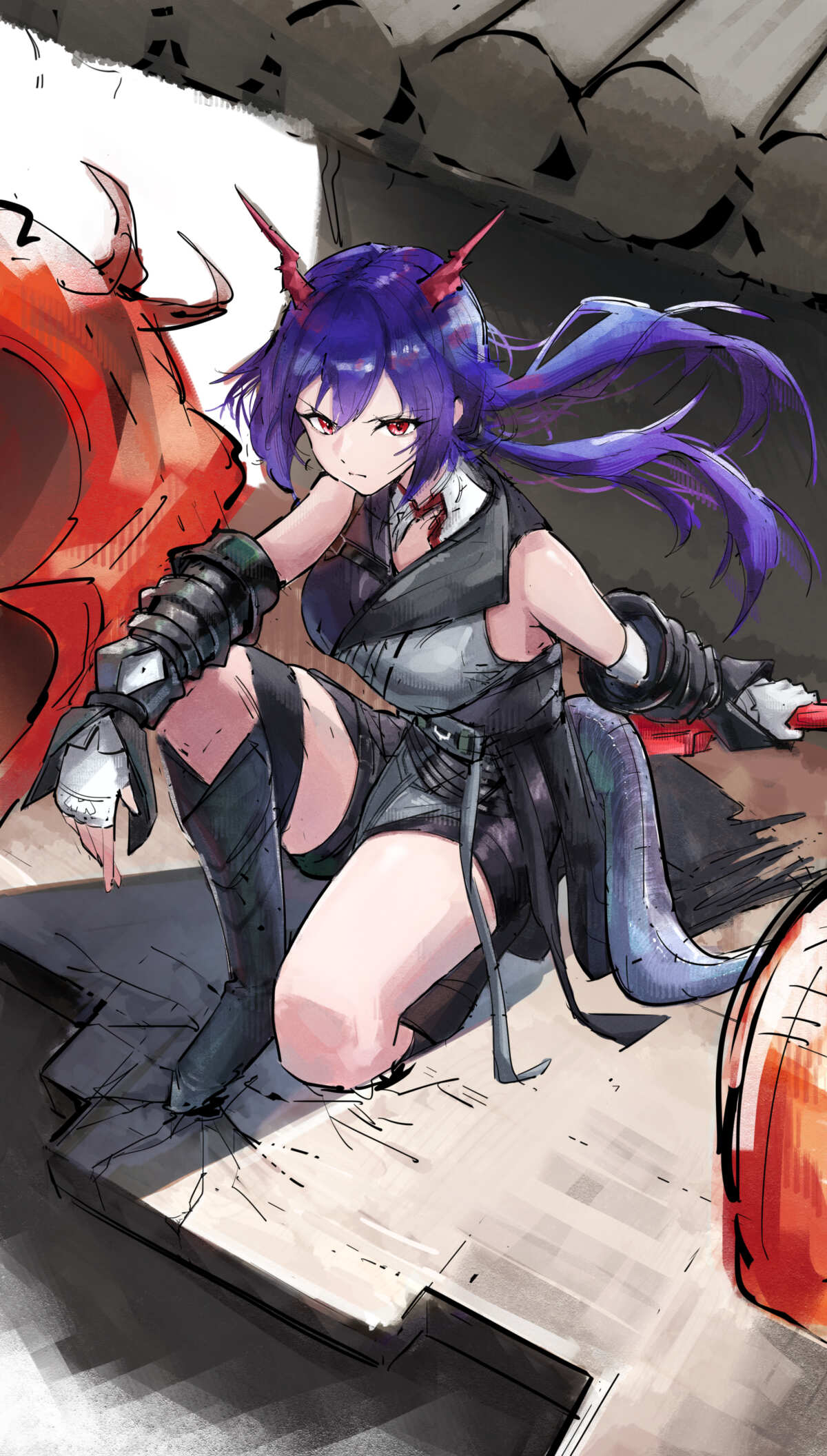 紫发少女动态壁纸