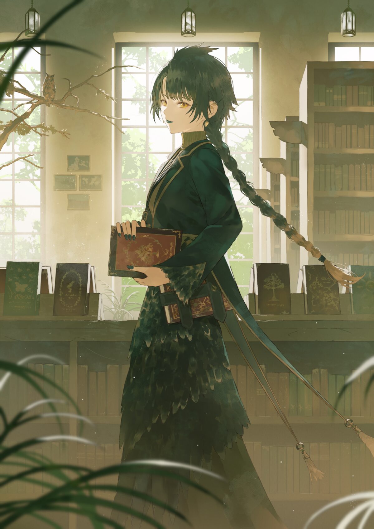 绿色长发女孩