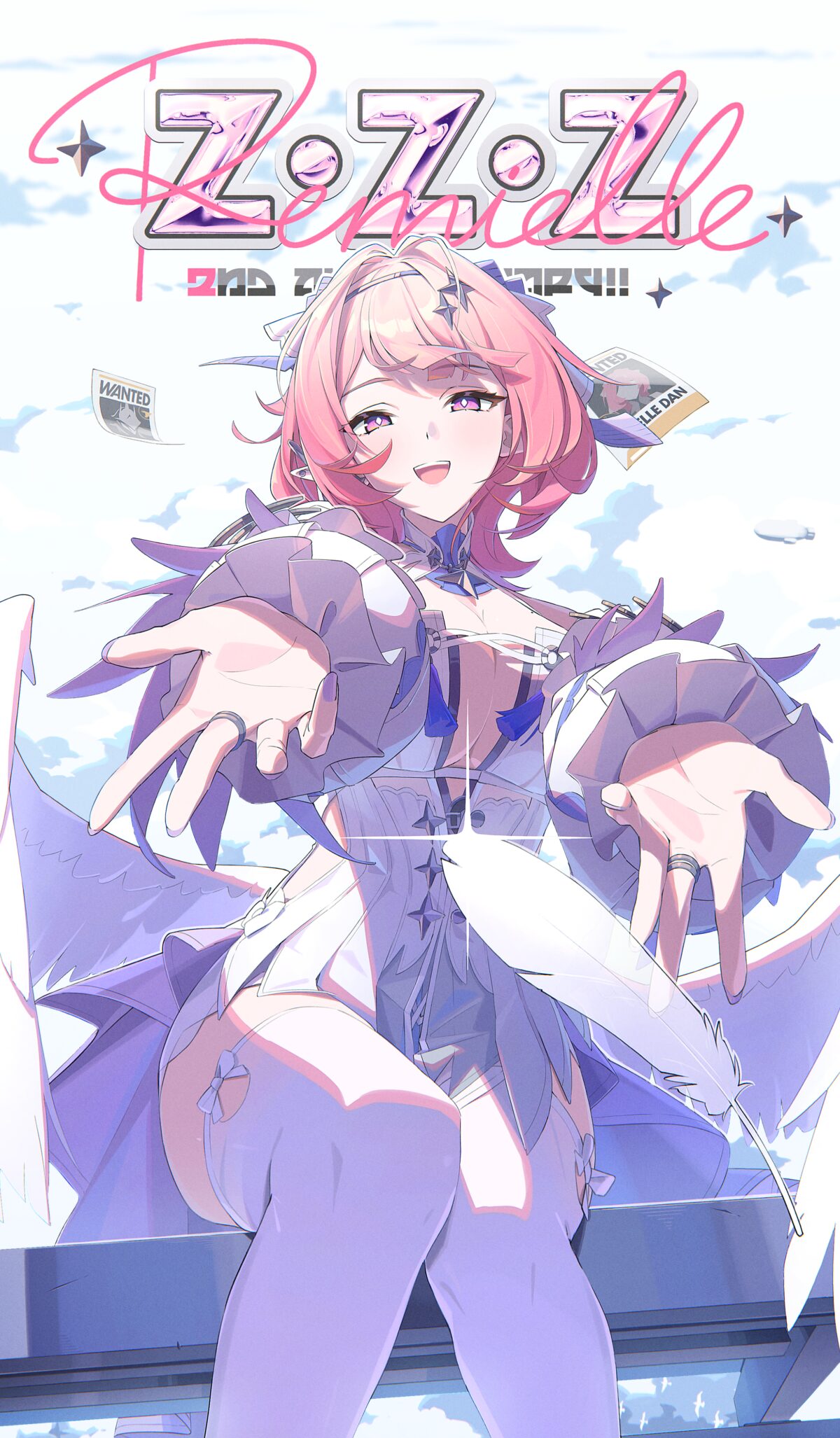 粉色长发女孩动漫壁纸