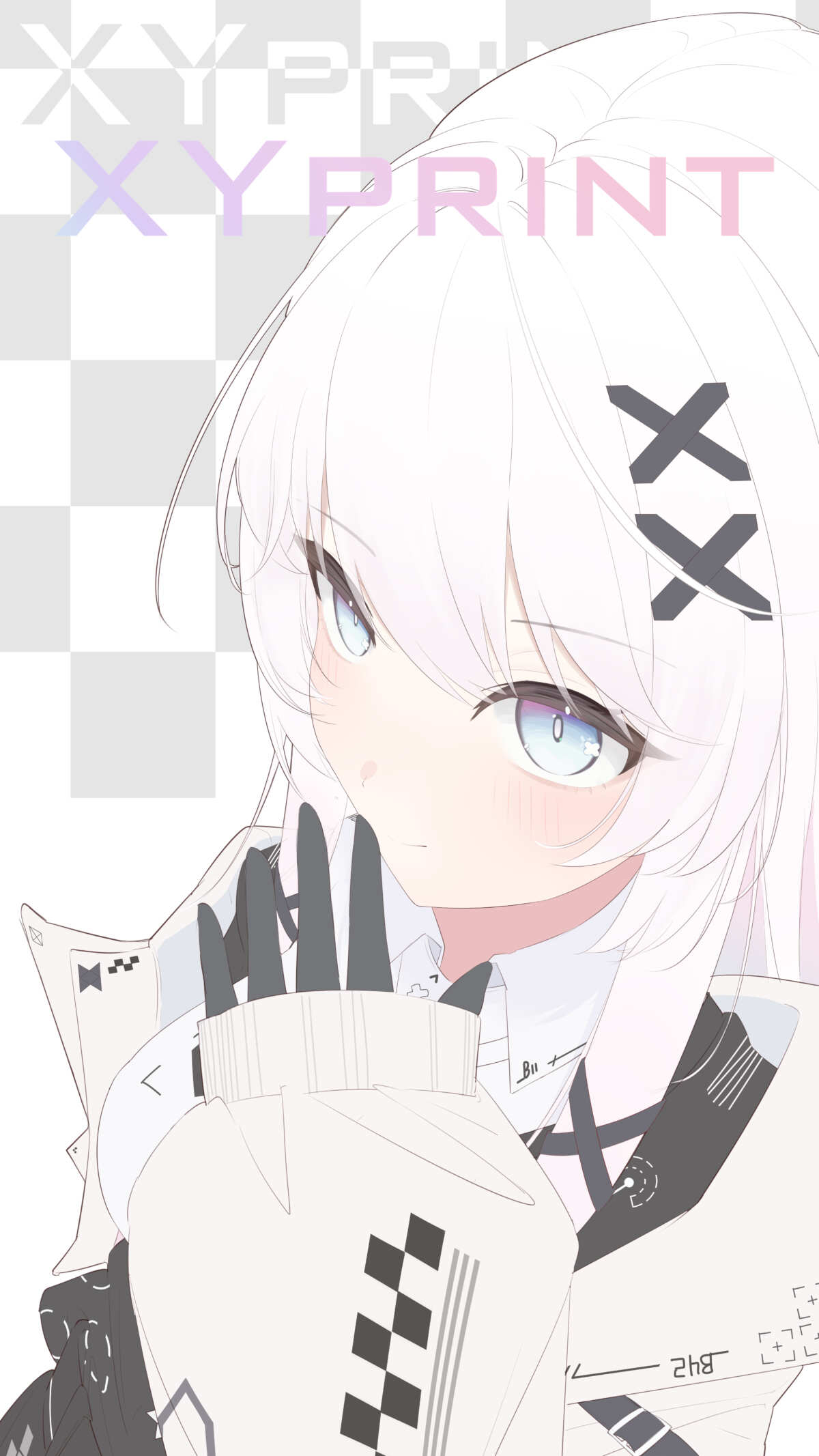 白色长发动漫女孩