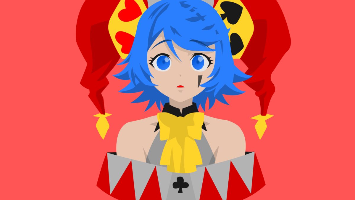 蓝色短发少女桌面壁纸