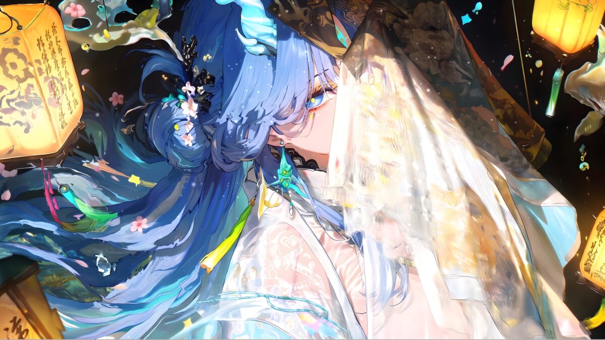 蓝色长发女孩