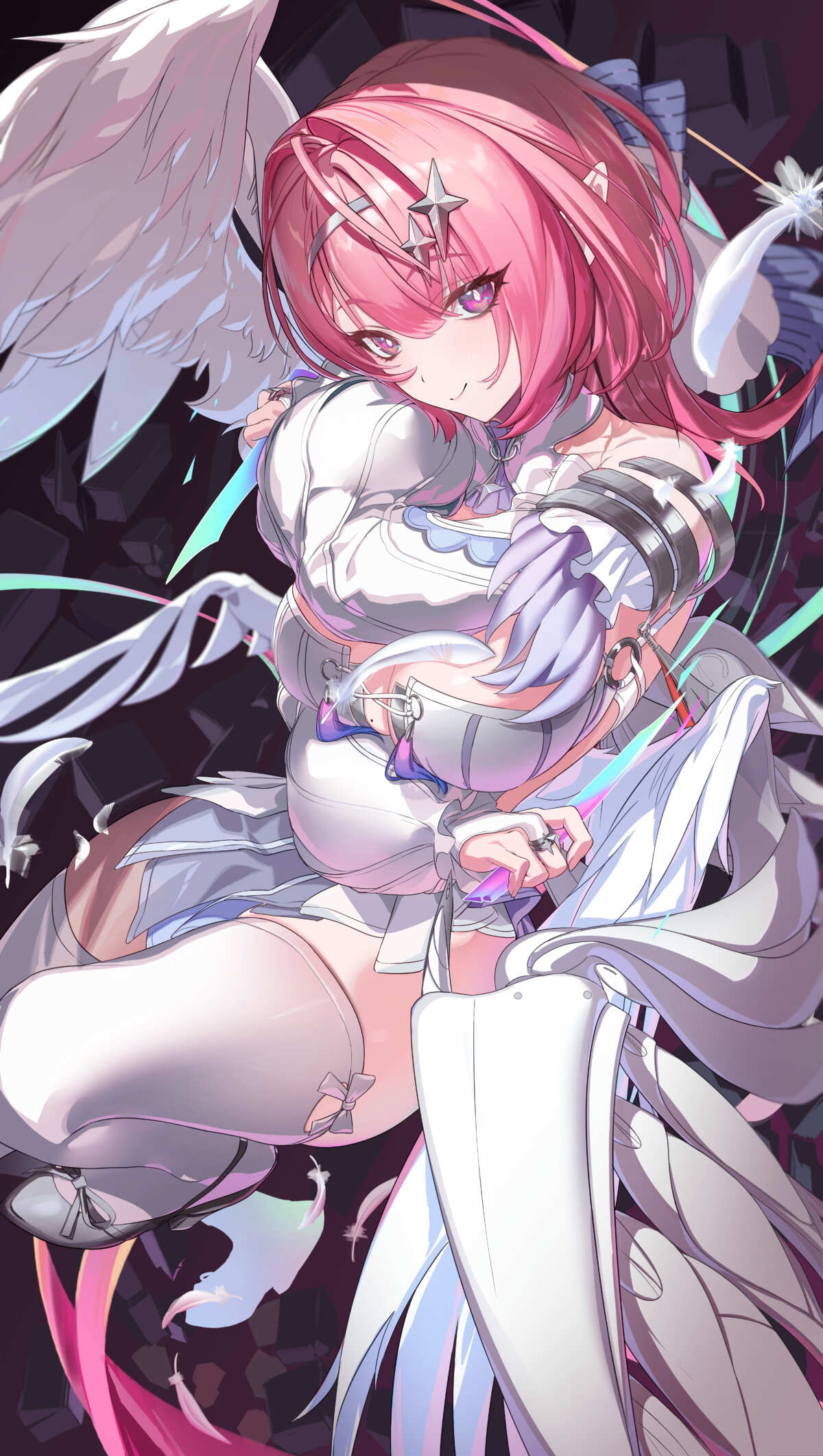 粉色长发天使女孩