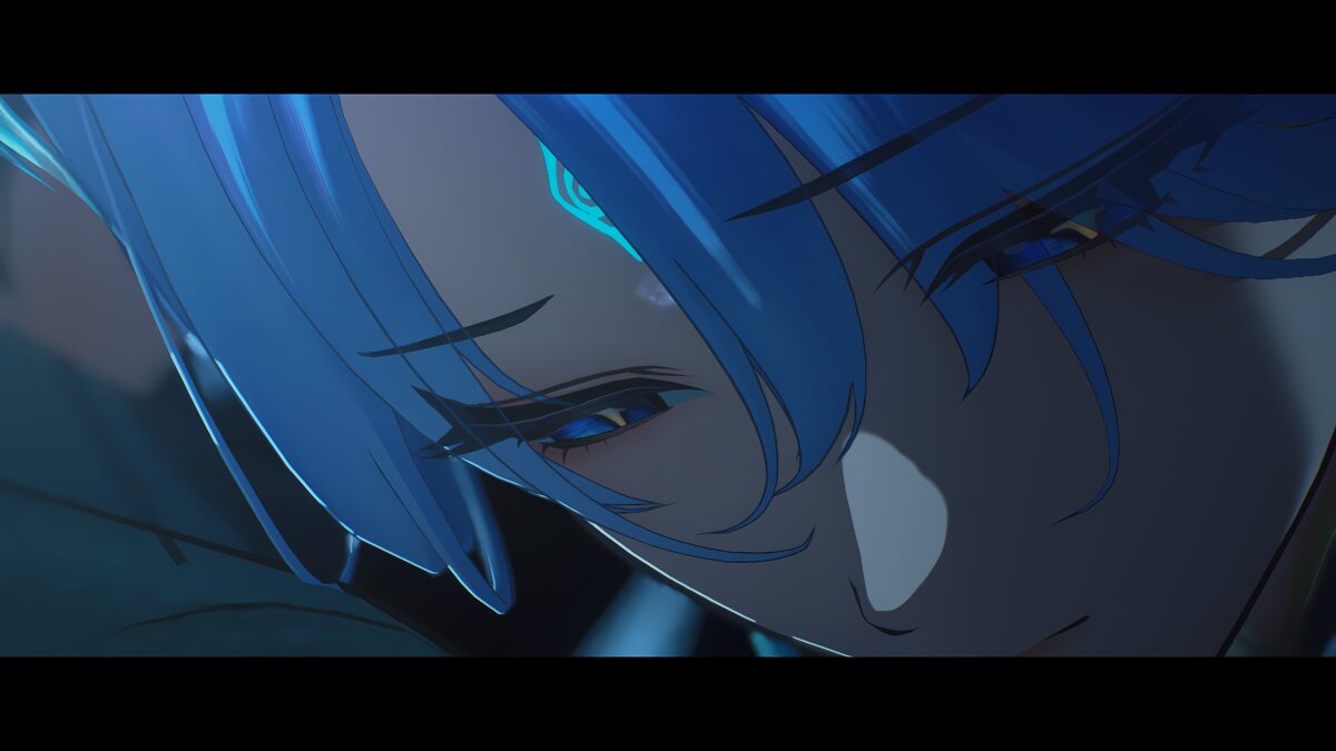 蓝色短发动漫女孩