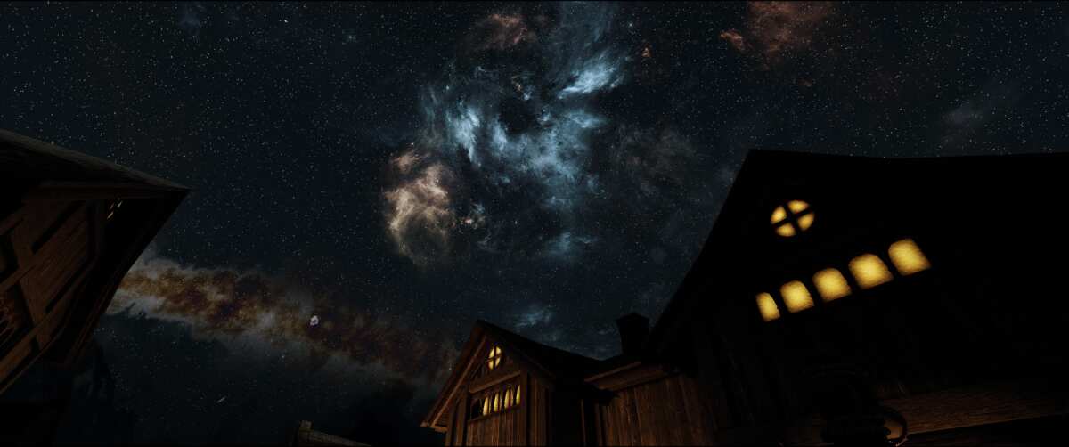 星空下的宁静小镇