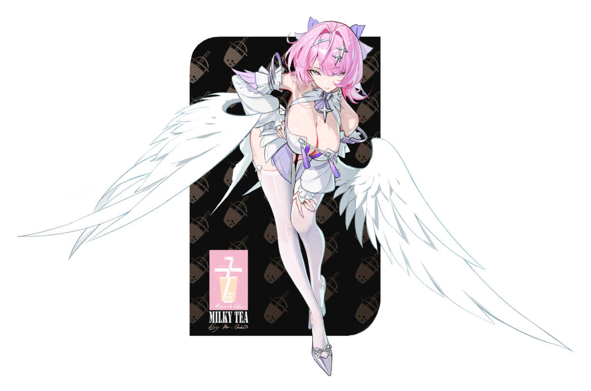 粉色长发天使女孩