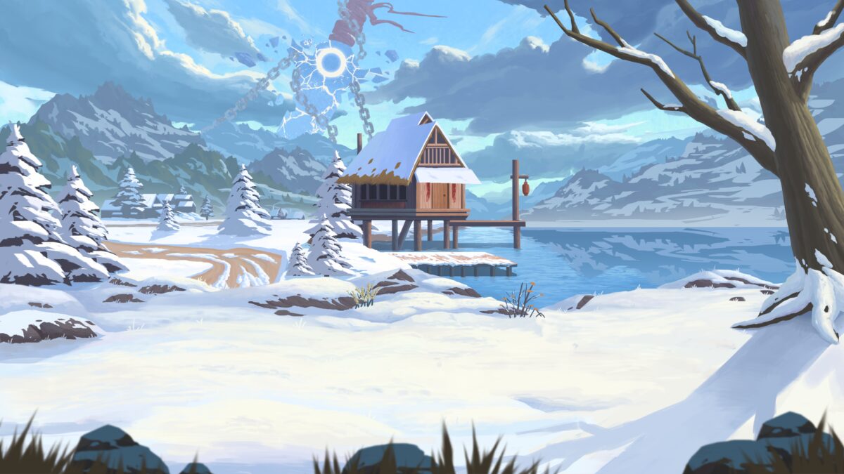冰雪湖畔小屋