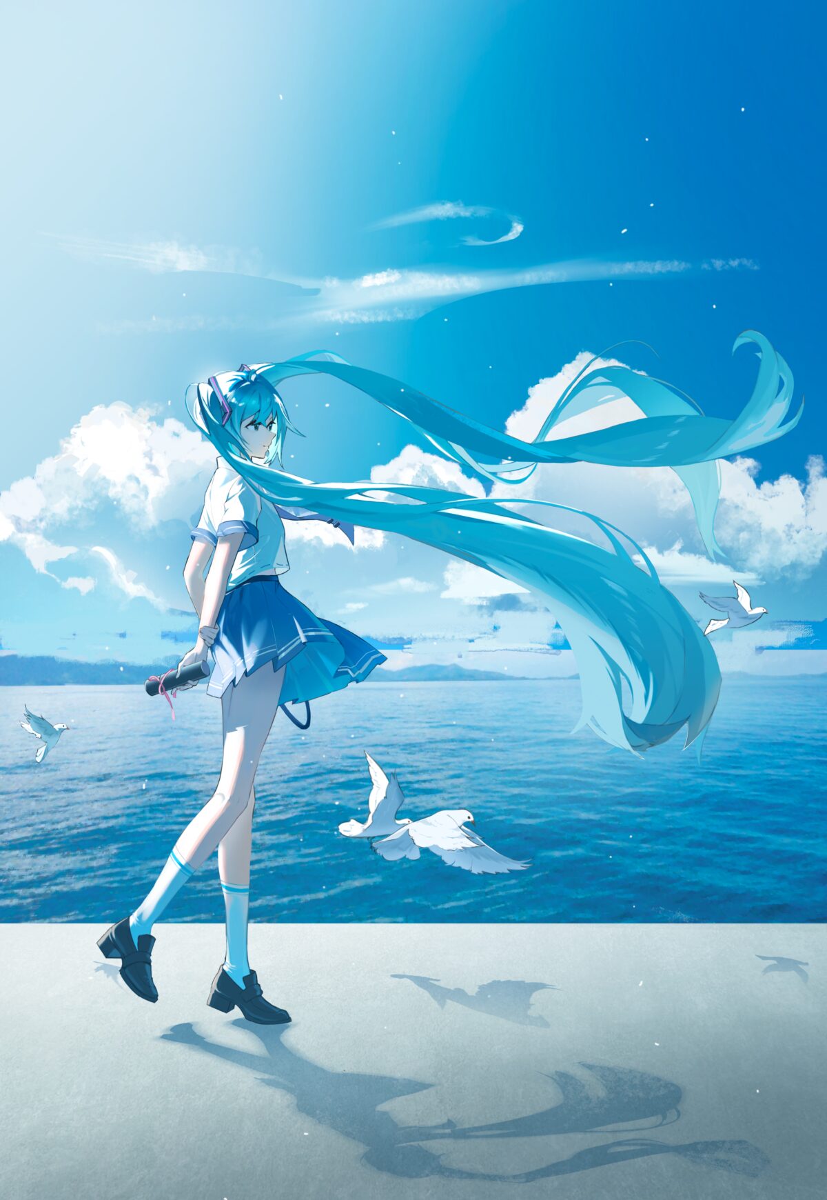 蓝发少女与海鸥