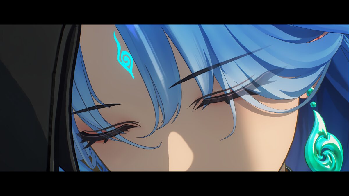 蓝色长发动漫女孩
