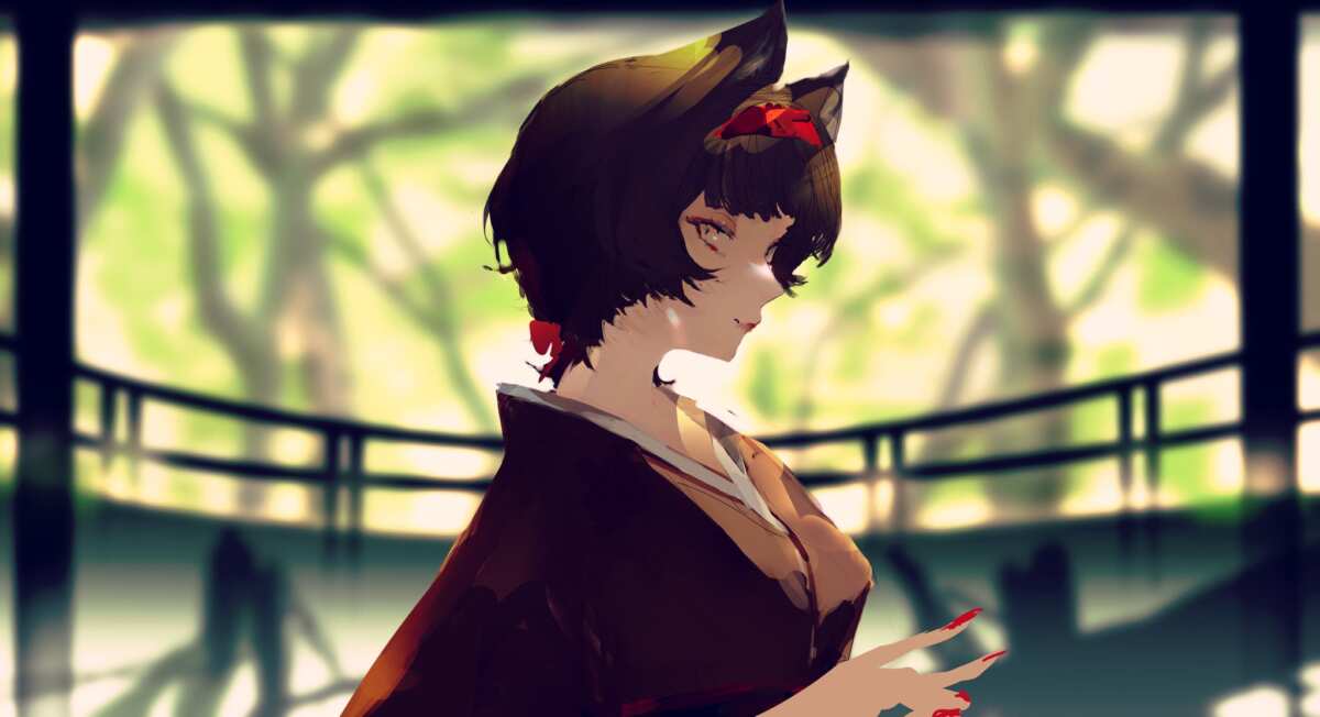狐狸女孩数字艺术