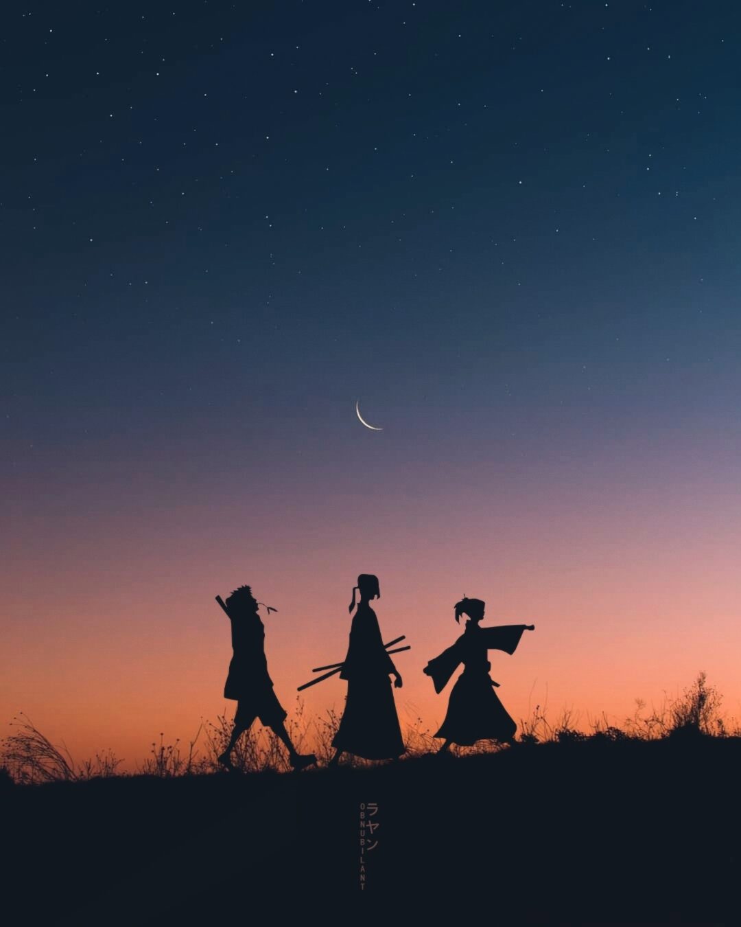 武士三剑客星空剪影