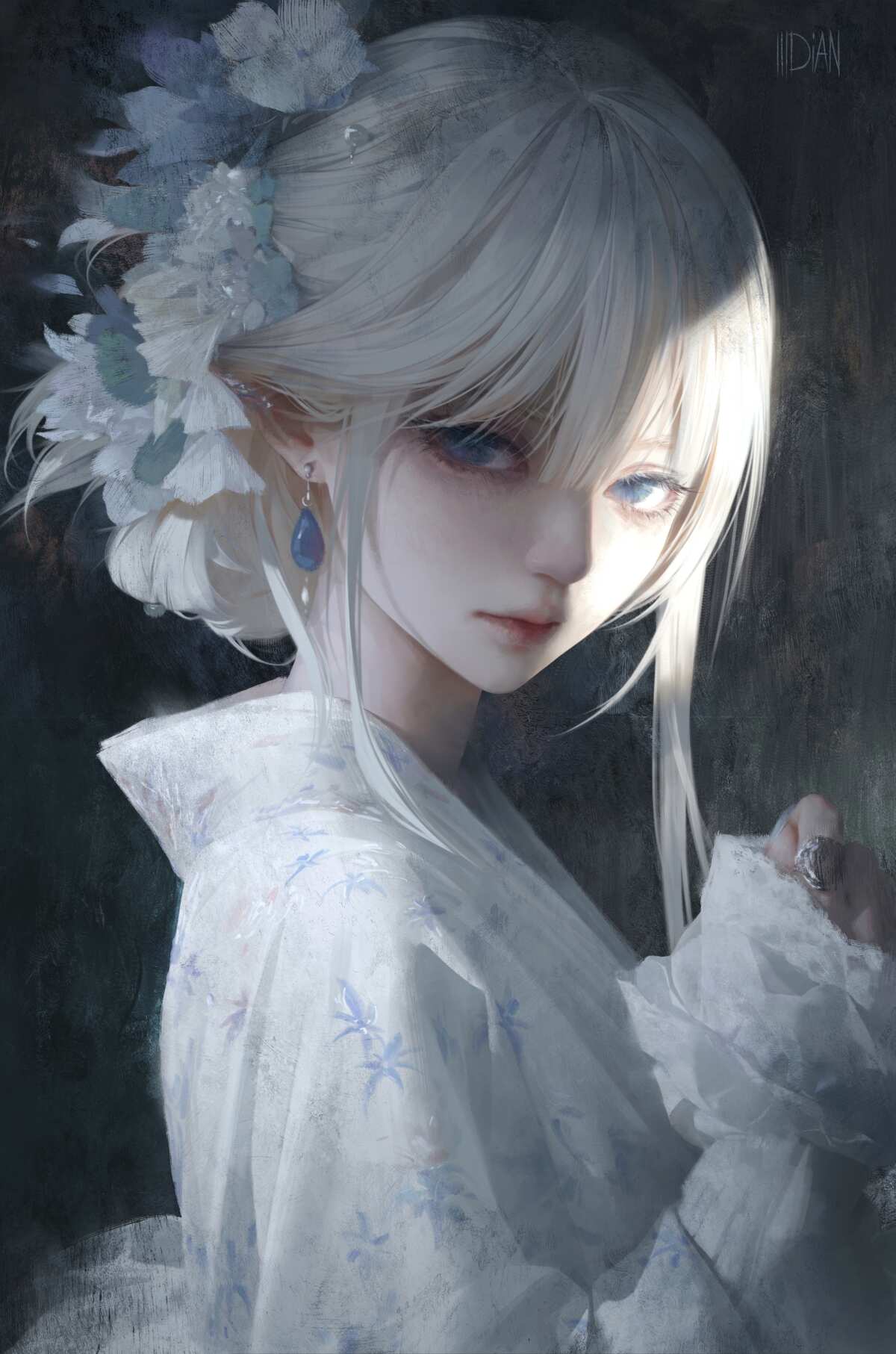 阳光下的白裙少女