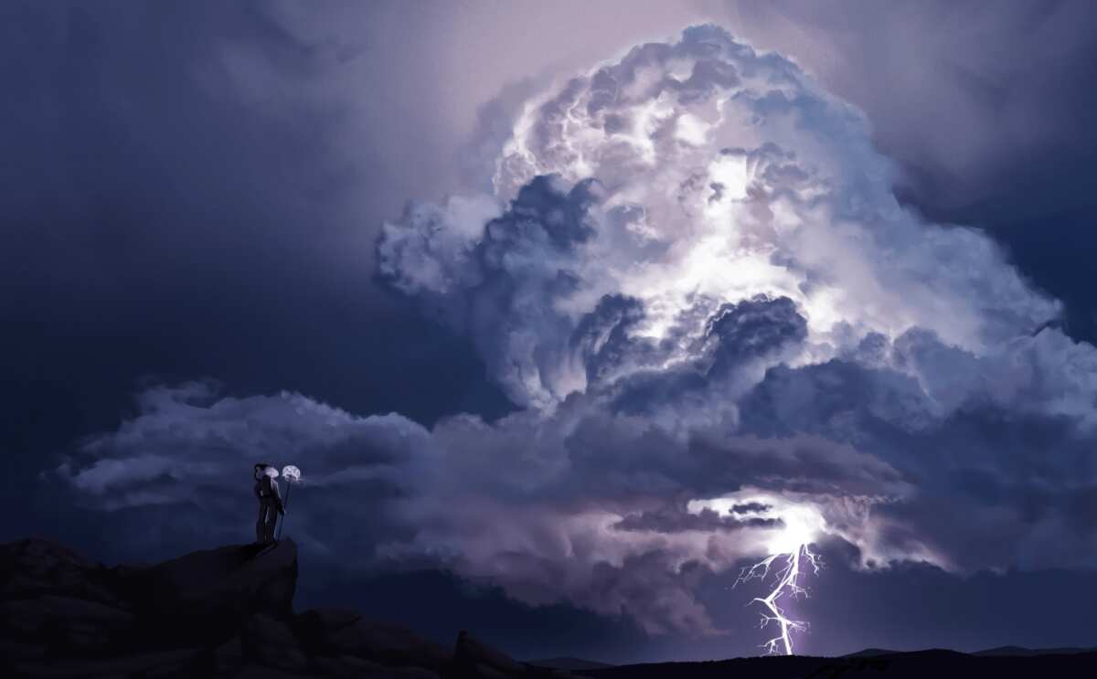 暴风雨夜空