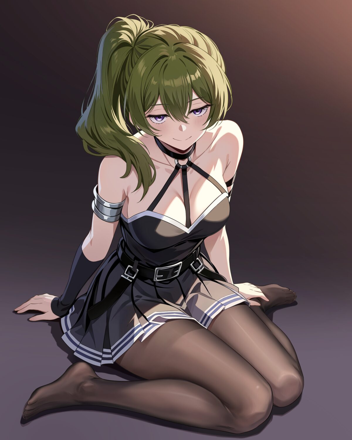 绿色长发动漫女孩
