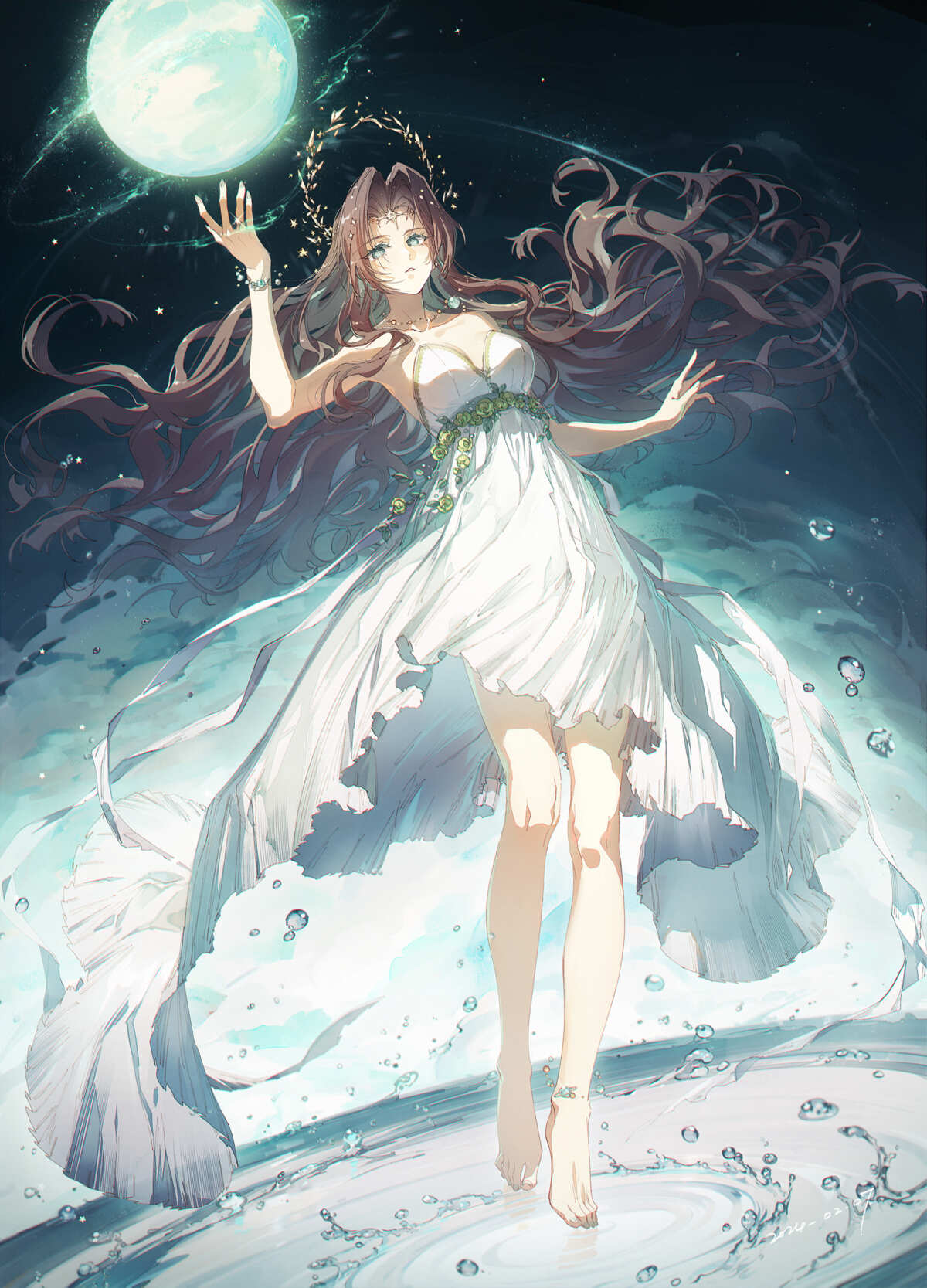 长发女孩蓝色梦幻