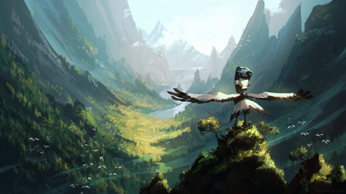 奇幻山脉鸟瞰图
