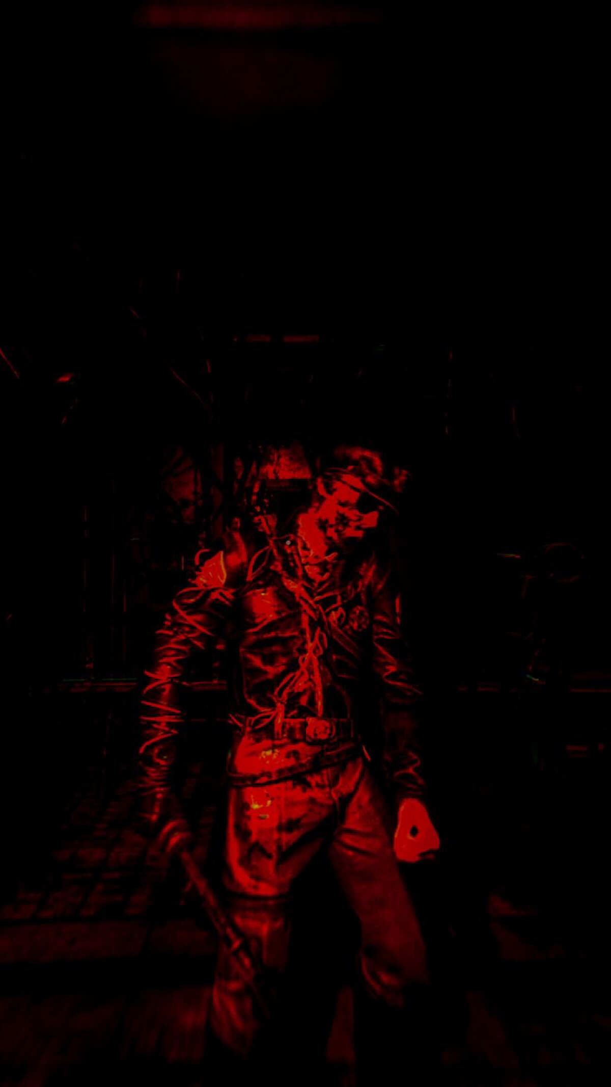 红色阴影下的游戏角色