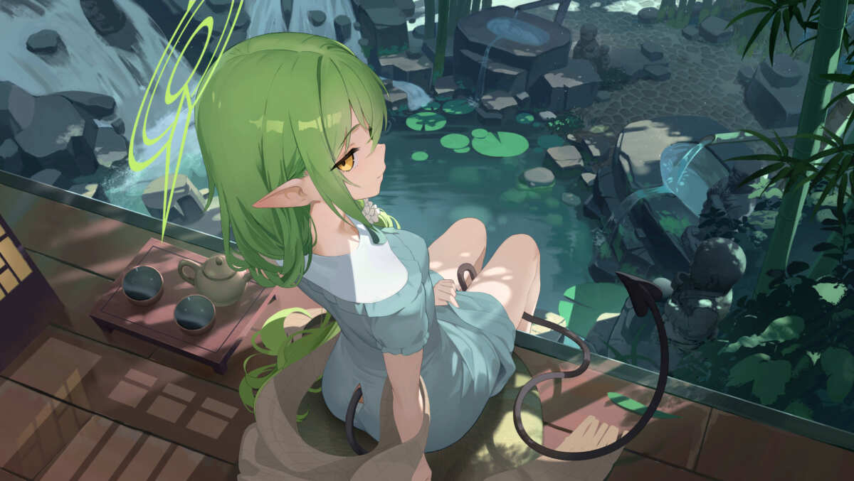 绿发少女与自然