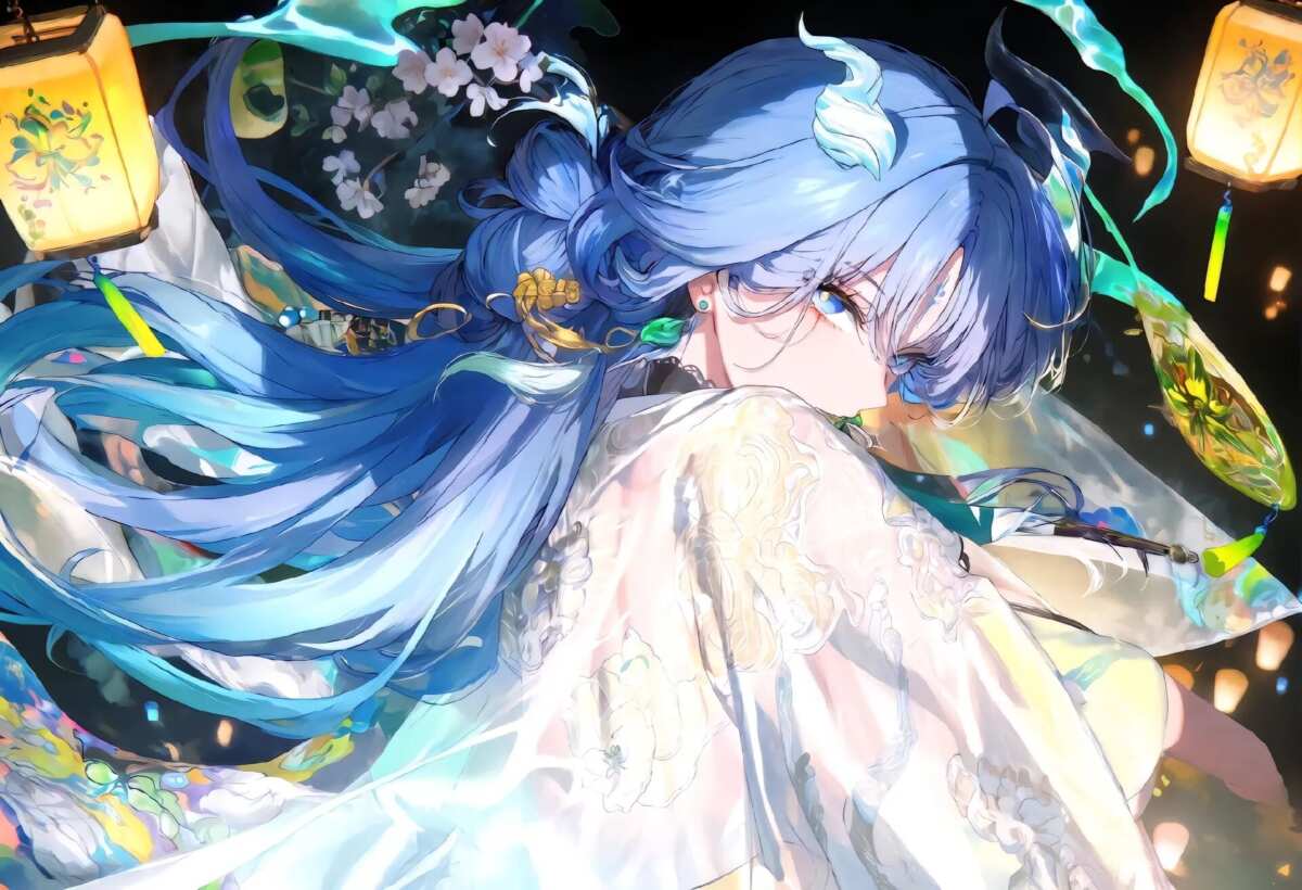 蓝色长发女孩