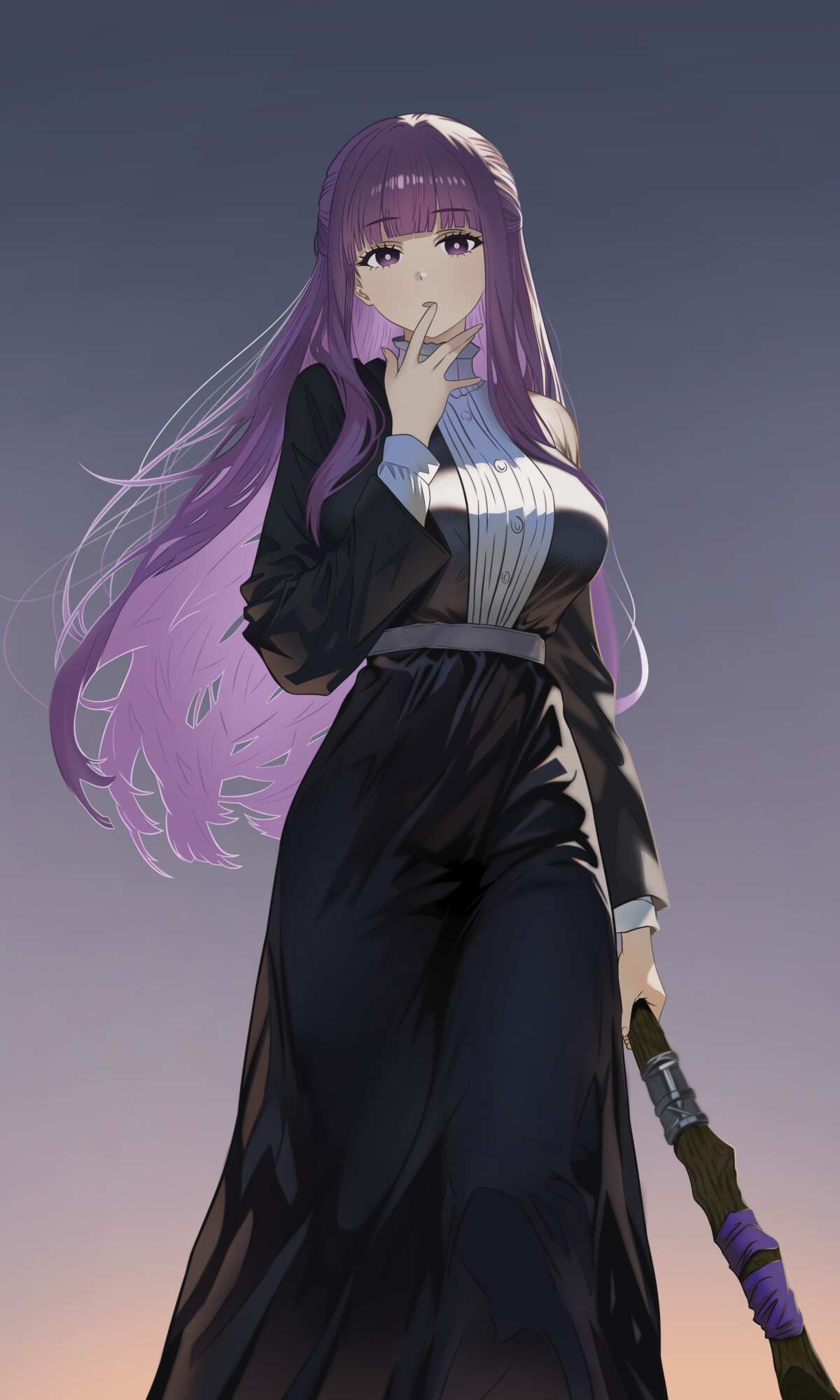 紫发少女壁纸