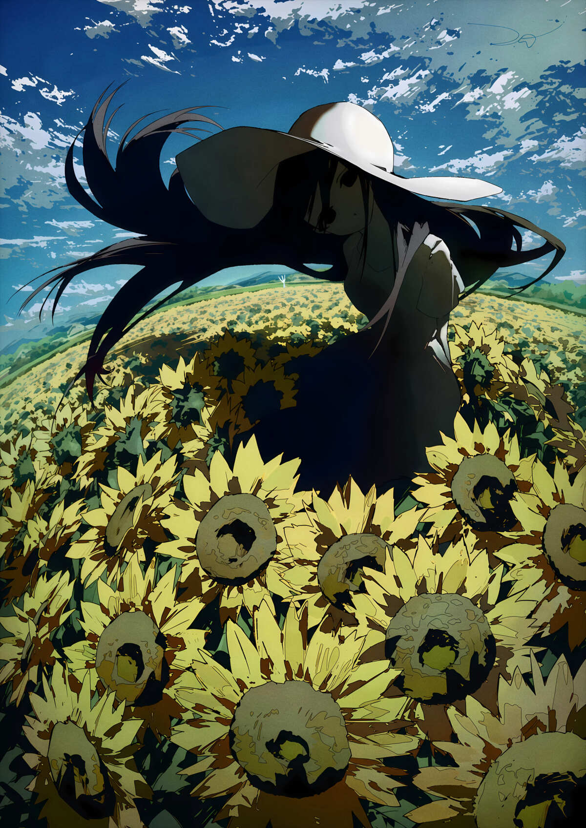 向日葵下的少女