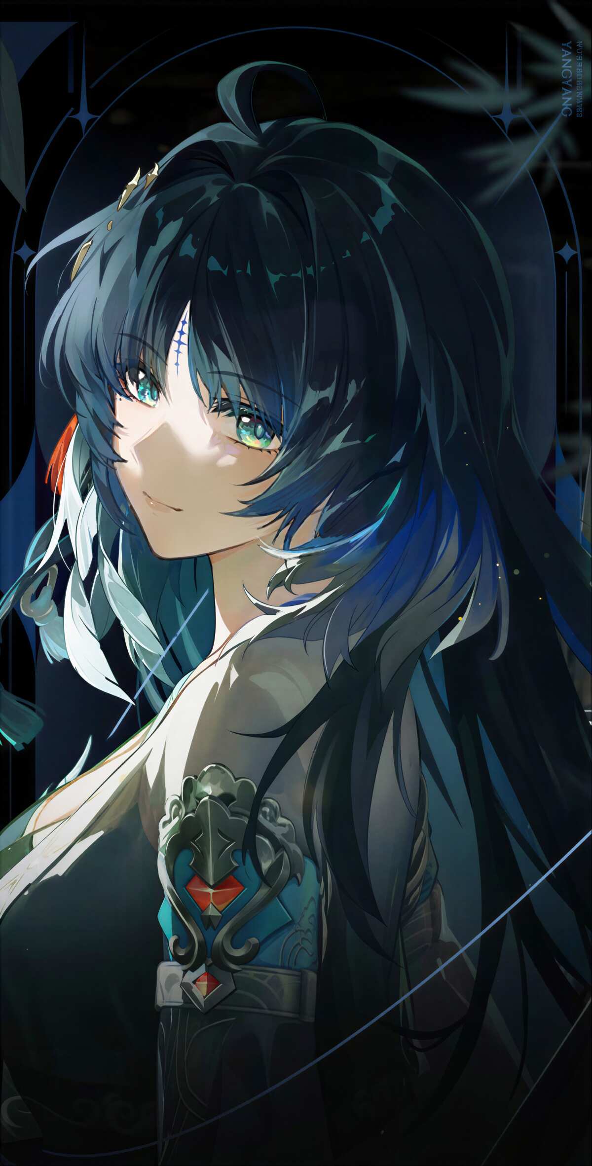 深蓝长发女孩