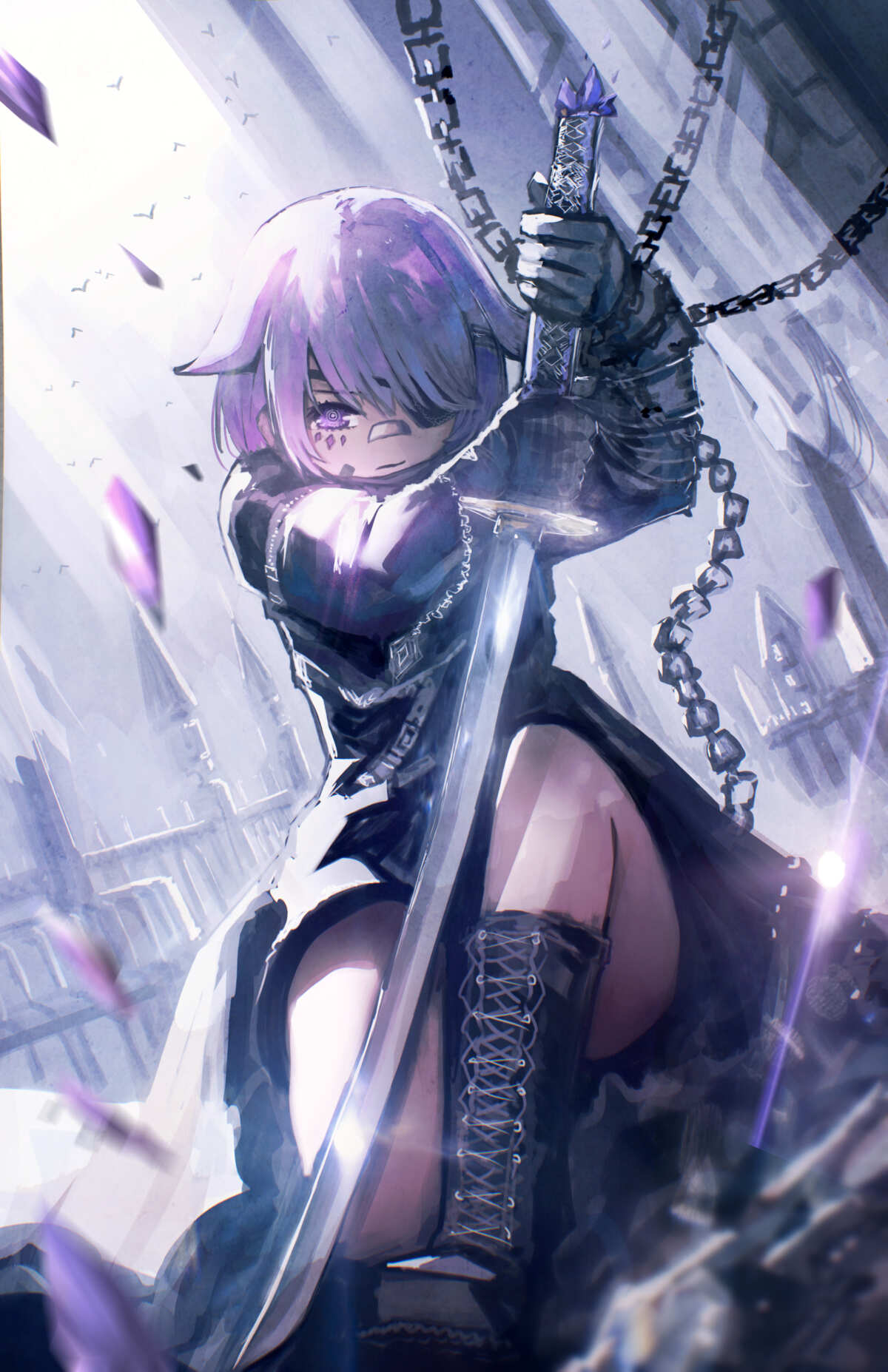 紫发少女剑士