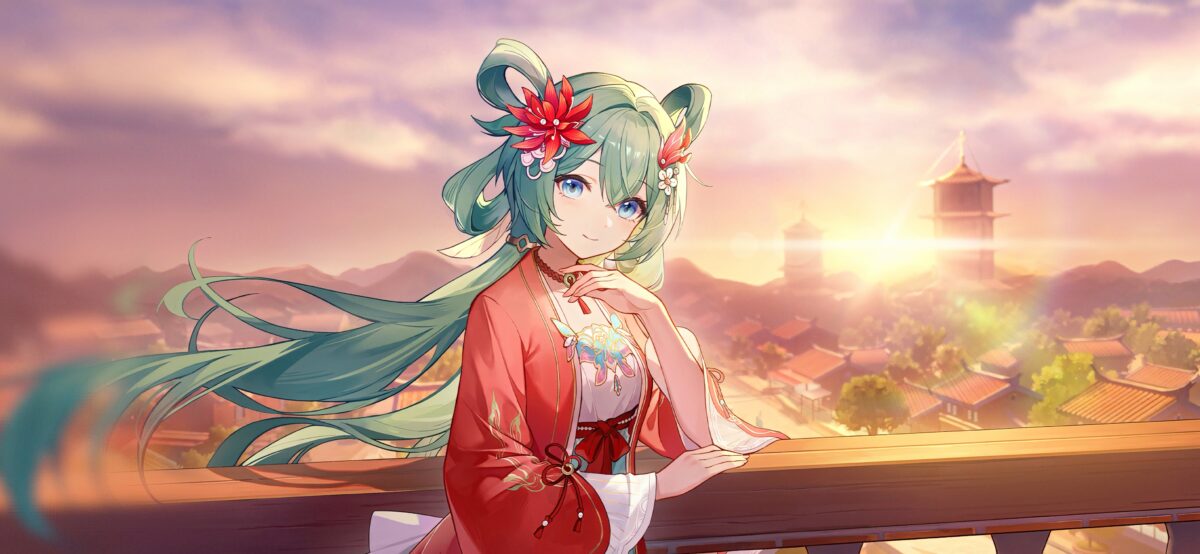 绿色长发动漫女孩