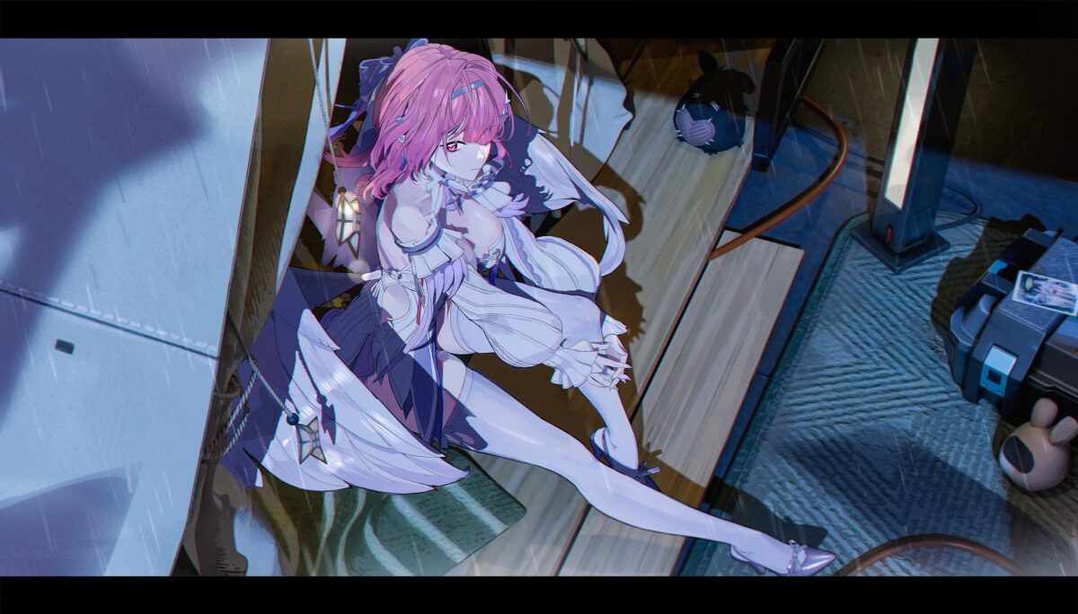 粉色长发少女动漫壁纸