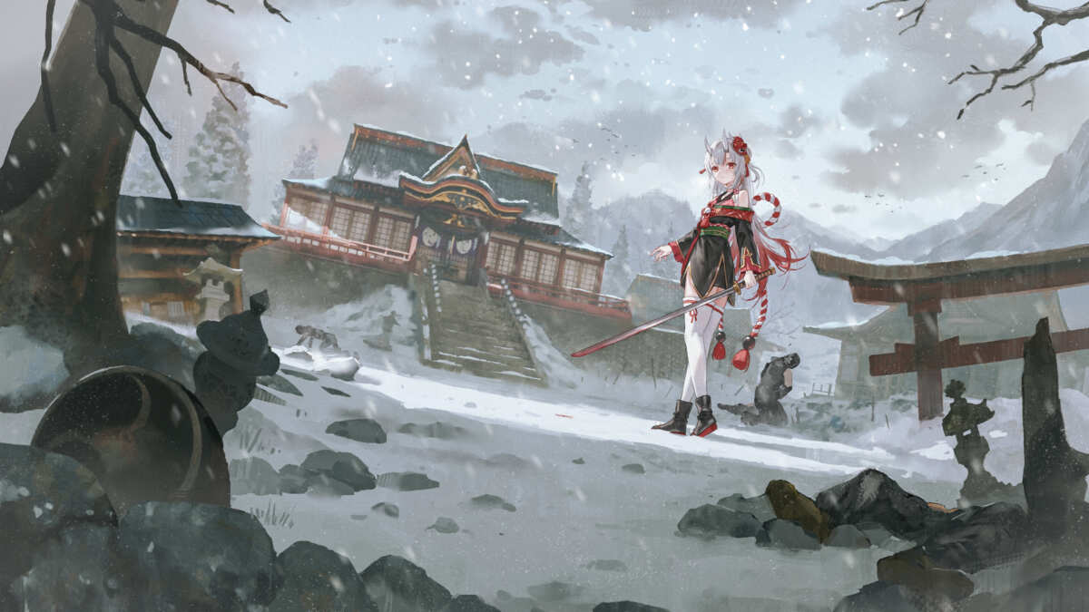 雪中少女