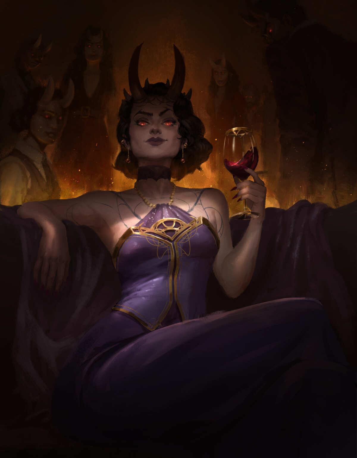 紫裙红眼女神