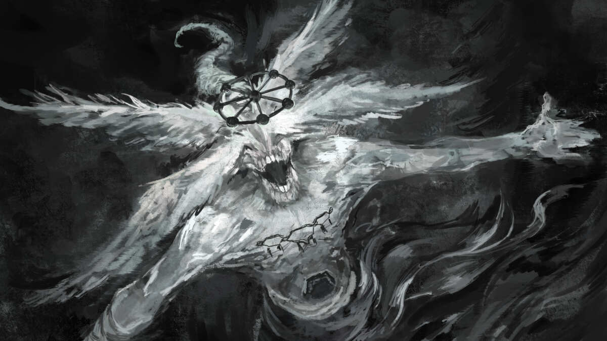 神秘生物黑白插画