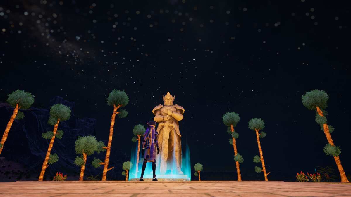 星空下的雕像