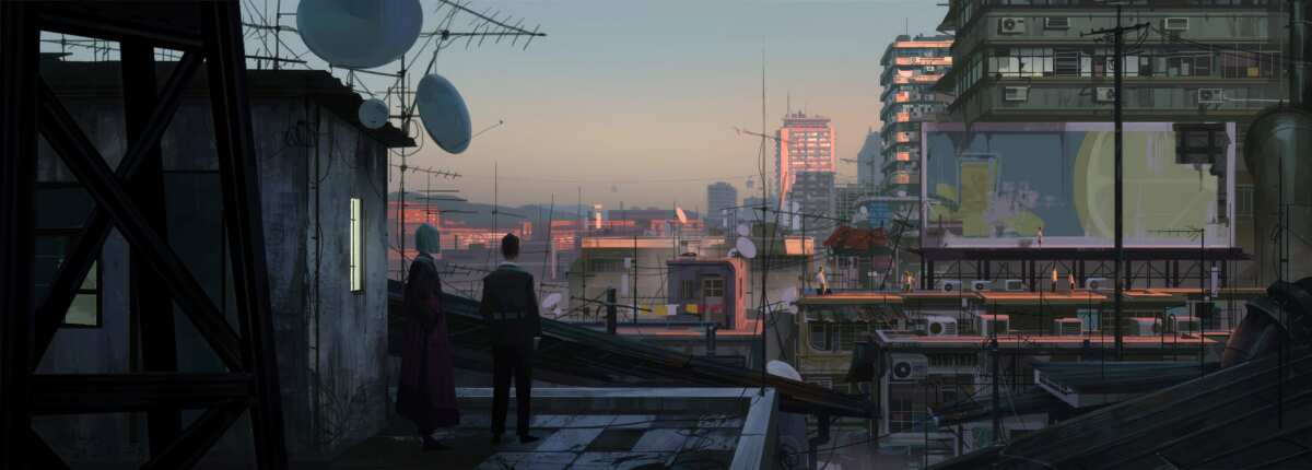 城市黄昏