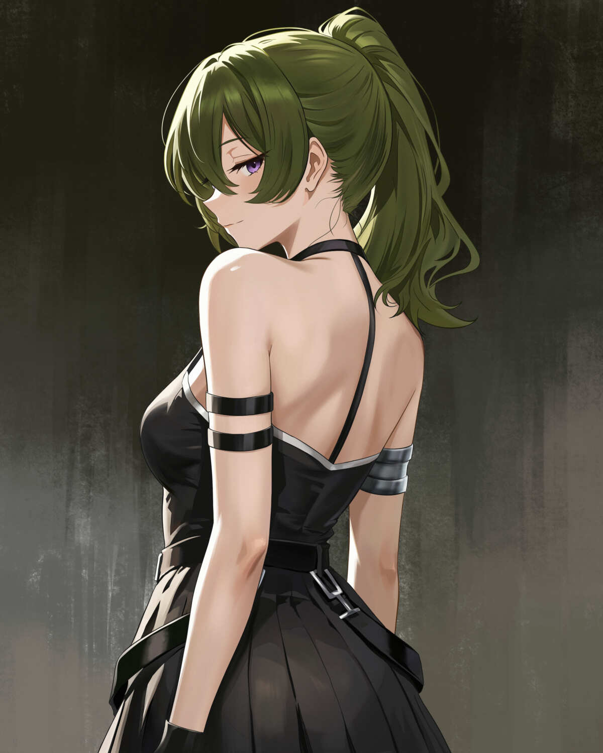 绿色长发动漫女孩