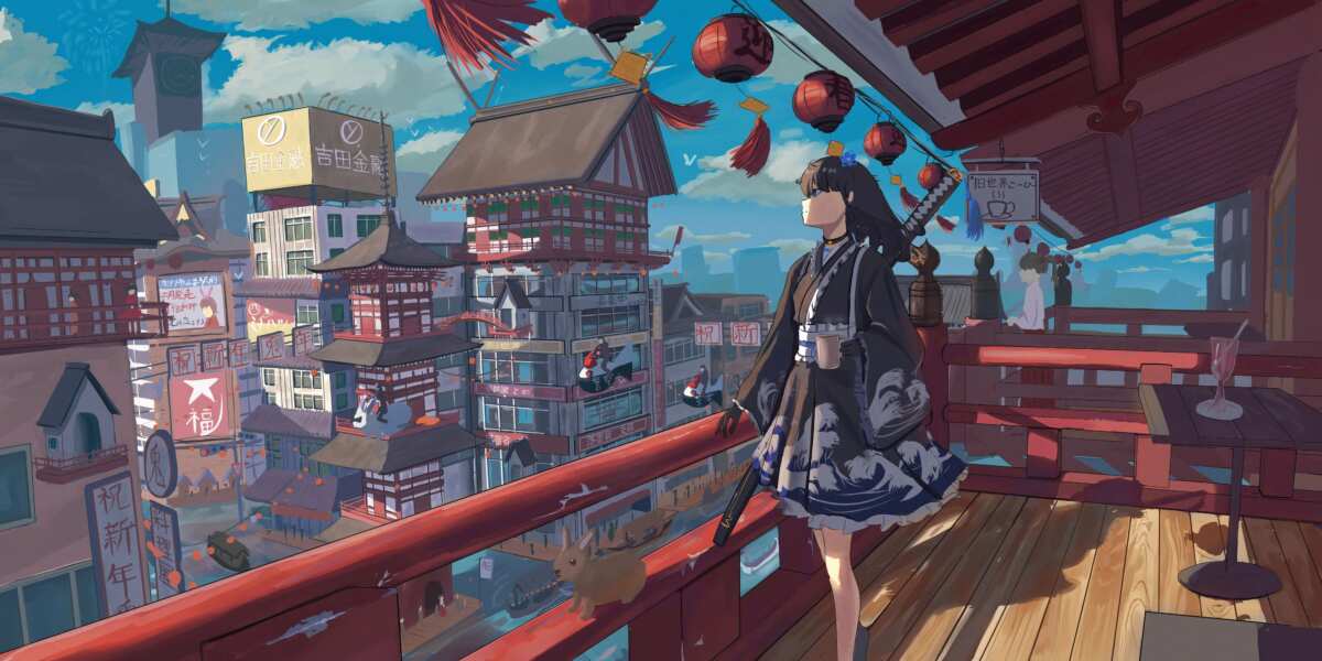 日式风情都市风景