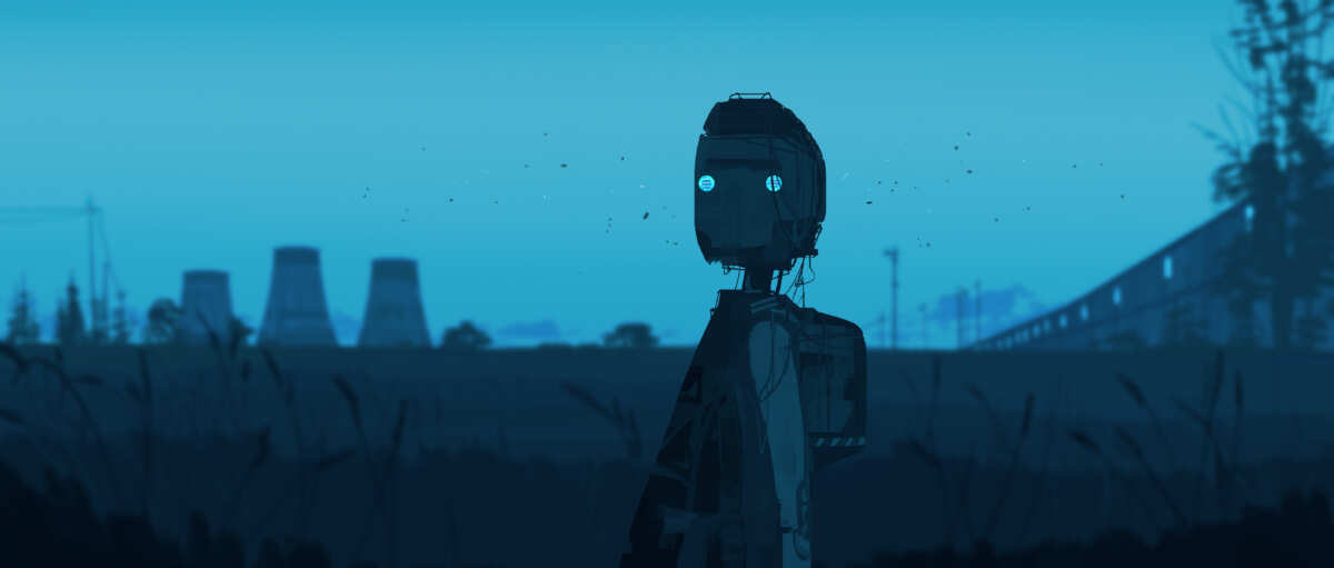 机器人与夜空