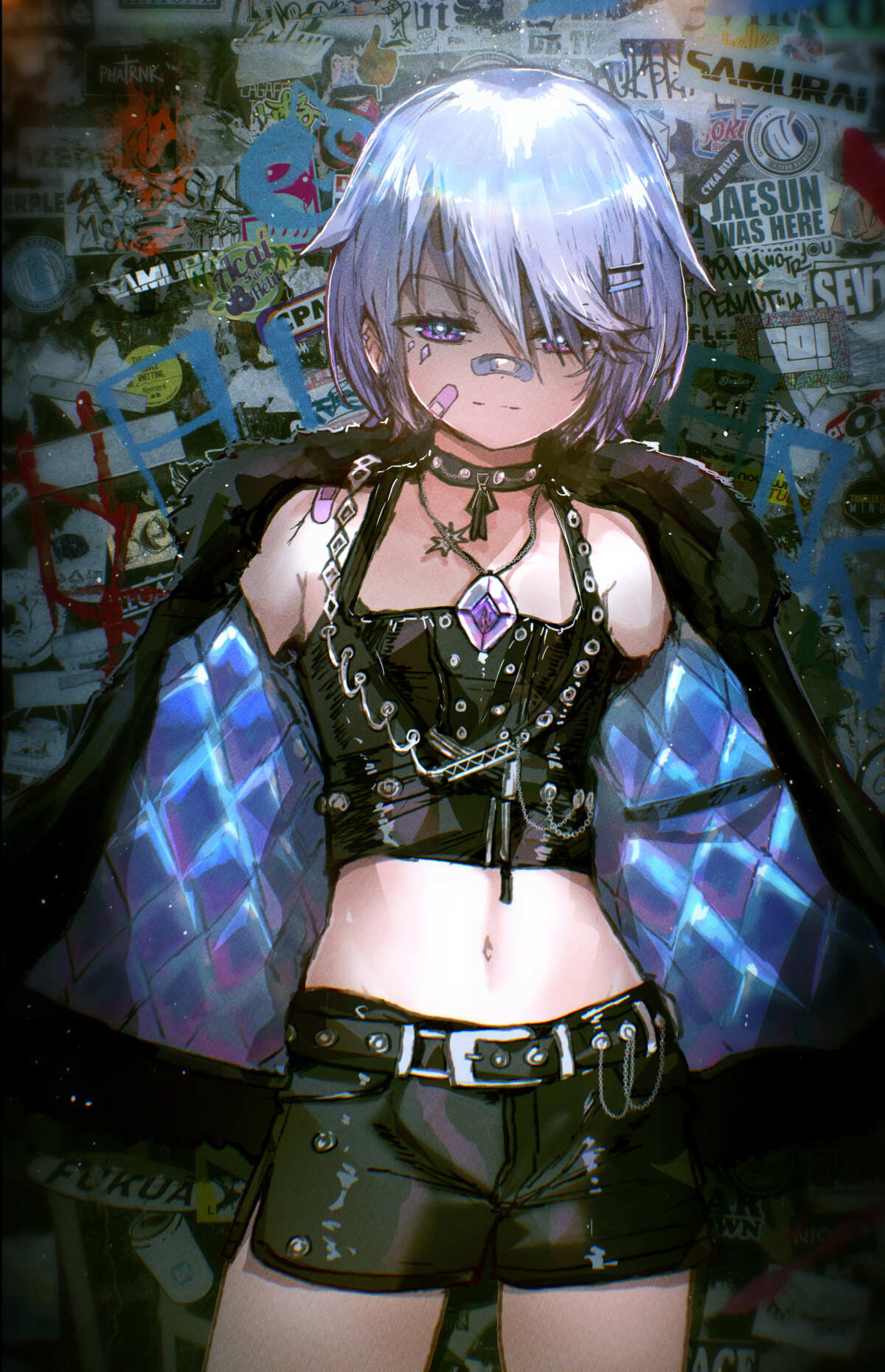 紫色头发动漫女孩