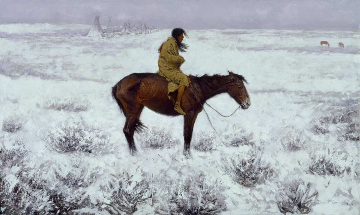 雪地骑马者