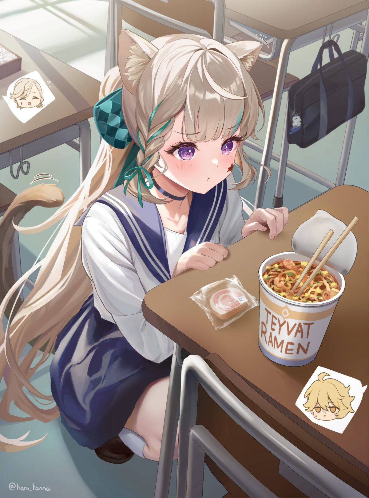 猫耳少女与泡面