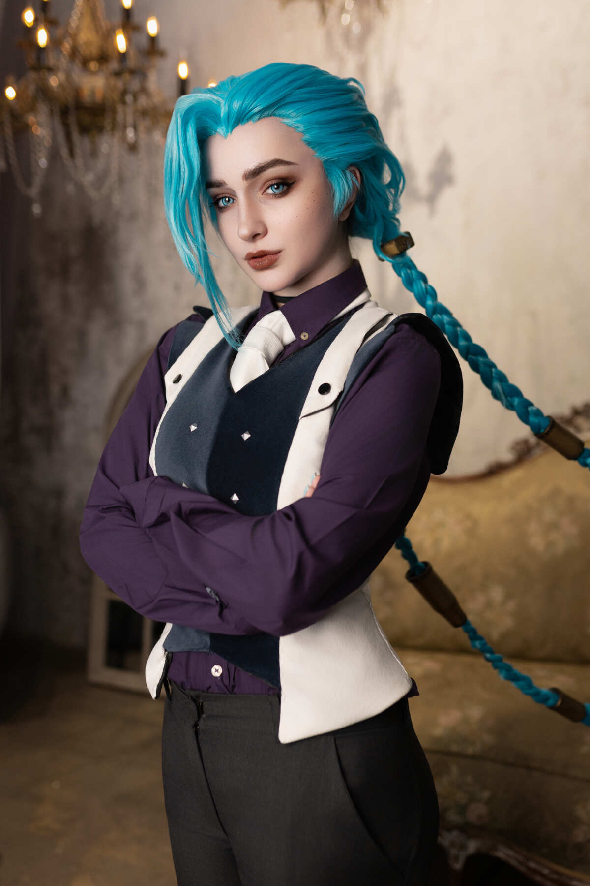 蓝发角色cosplay