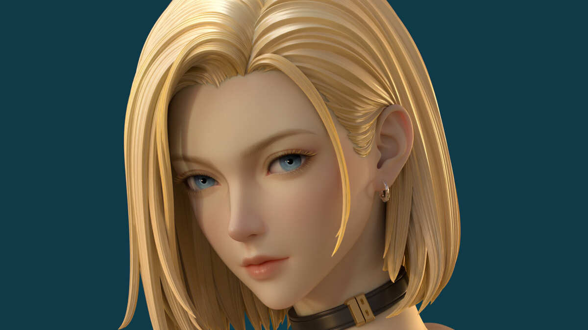 金发蓝眼CGI美女